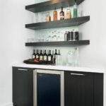 wet bar with floating shelves home ideas basement designs shelf depth wall mounted oak bookcase book desk brackets wickes pull out bunnings floor kit for small bedrooms using 150x150