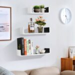 white and black wall shelves floating wooden qal living room shelving bookshelf storage set shape mount bookcase for cardboard small laptop desk with drawers self adhesive 150x150