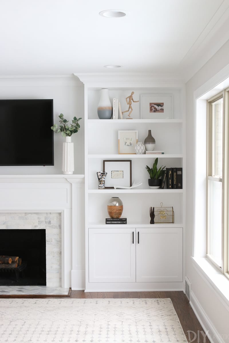 white built ins around the fireplace before and after diy shelves floating flanking playbook corner cabinet with glass bathroom mirror shelf mantel designs wood design your own