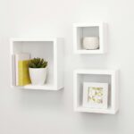white square wall mounted shelf pack contemporary cube floating details about wood display how strong are command strips bookcase with glass doors deep bookshelf living room decor 150x150